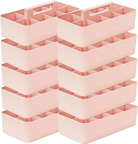 Miniatura 27 de Cesta grande portátil, divisores DIY, 8 compartimentos, organizador para suministros escolares, de oficina, para el hogar y negocios, cesta portátil