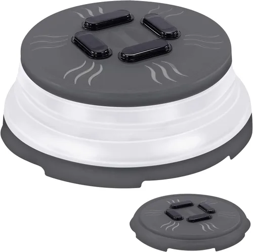 Hover Cover Cubierta magnética plegable contra salpicaduras, tapa transparente de 10 pulgadas para alimentos, sin BPA, protector de placa ventilada
