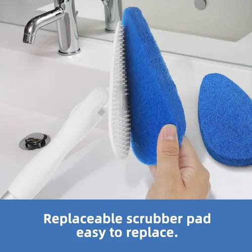 Miniatura 2 de Qaestfy Paquete de 2 almohadillas de repuesto compatibles con QAE008 Cepillo de limpieza para bañera y azulejos con mango largo, modelo QAE009