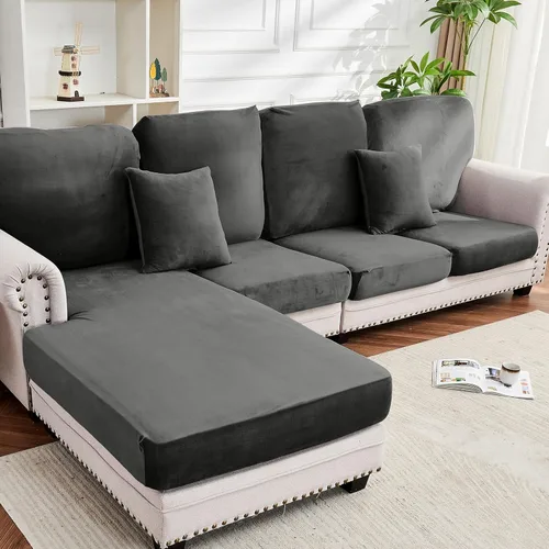 Miniatura 31 de Funda para Sofá de Terciopelo Elástico Funda de Cojín de Sofá 1 Pieza - Funda Deslizable Elástica Lavable para Asiento o Respaldo, Fundas de Asiento