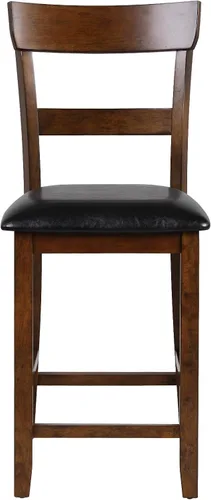 Miniatura 4 de ERGOMASTER Juego de 2 sillas de comedor, sillas de bar de granja de 25.5 pulgadas, taburetes de bar de madera de goma con respaldos, taburetes