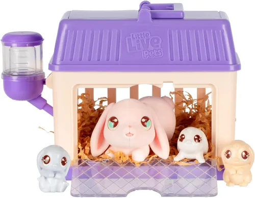 Miniatura 8 de Little Live Pets Set de Juguetes de Conejo Mama Surprise, Conejera de Animales Interactiva con 3 Bebés Sorpresa, Más de 20 Sonidos, Accesorios