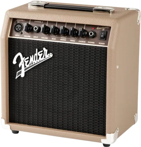Fender Amplificador de Guitarra Acoustasonic para Guitarra Acústica, 15 Vatios, con 2 Años de Garantía, Altavoz de 6 Pulgadas, Entradas Duales en el