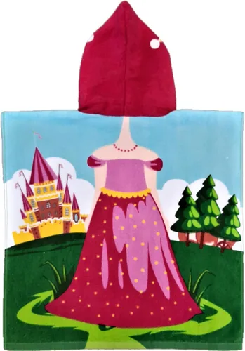 Miniatura 2 de KOMARKIDS Dream Big Princess Cenicienta, Bella y Rapunzel - Poncho de microfibra rosa con capucha de 2 tonos