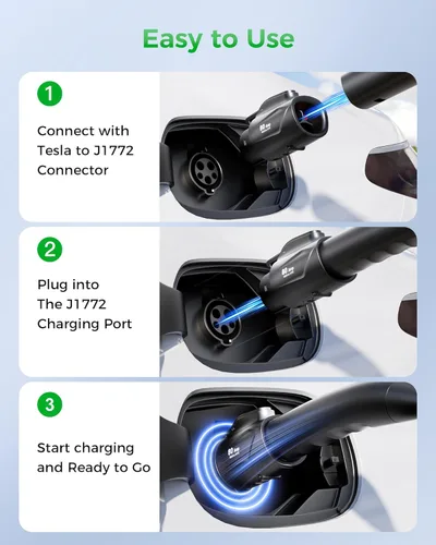 Miniatura 9 de Raylix Adaptador Tesla a J1772 (Máximo 80 A, 250 V) [para Vehículos Eléctricos J1772] Adaptador de Cargador Tesla, Adaptador NACS a J1772 Compatible