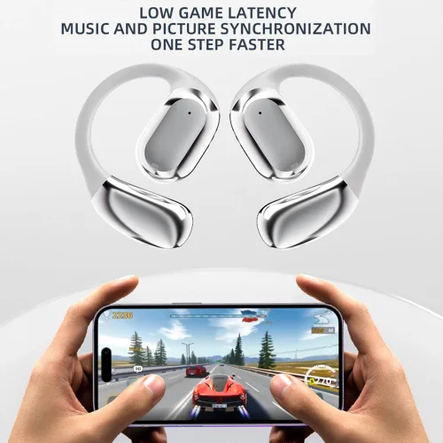 Miniatura 2 de Auriculares con clip de oreja abierta, auriculares inalámbricos de conducción de aire, Bluetooth 5.3, micrófono integrado, reducción de ruido