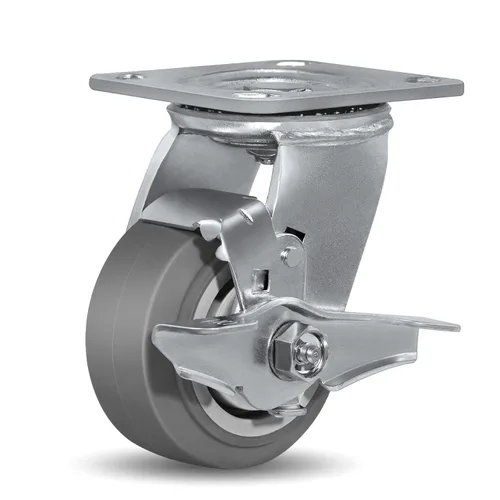 Miniatura 36 de Ruedas giratorias de alta resistencia 4x2, ruedas industriales, ruedas de goma (banda de rodadura plana), juego de 1 con capacidad de hasta 450