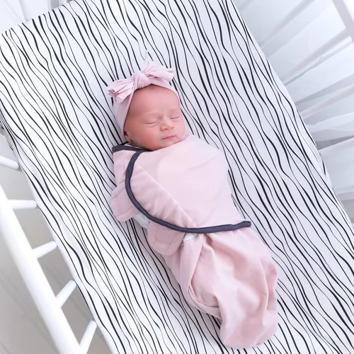 Miniatura 2 de Ely's & Co. Juego de 3 mantas ajustables para bebé (rosa rubor, 0-3 meses)