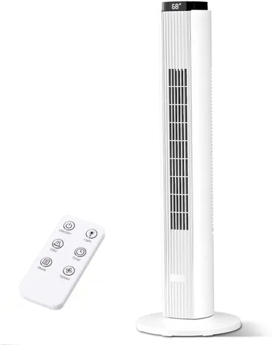 Miniatura 9 de Antarctic Star Ventilador de torre portátil sin aspas oscilante de 80° para dormitorio, temporizador de 12 horas, 6 modos de velocidad, 4 modos