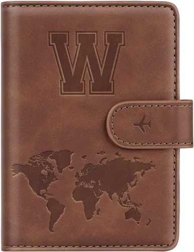 Miniatura 71 de Funda para Pasaporte Personalizada con Letra de la A a la Z, Billetera de Viaje con Bloqueo RFID, Funda para Pasaporte, Estuche para Pasaporte