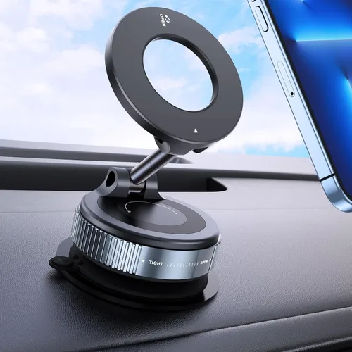 Soporte magnético de teléfono para automóvil al vacío, soporte de teléfono con succión de rotación de 360°, soporte magnético plegable para tu