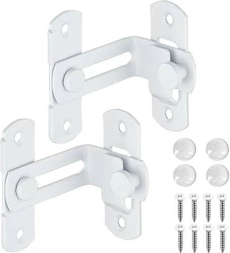Miniatura 8 de Cerradura de puerta con perno de barril de 90 grados, cerradura de puerta de acero inoxidable grueso, pestillo de puerta corredera, con almohadillas