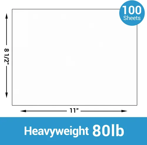 Miniatura 2 de Ohuhu Papel grueso de cartulina blanca, 100 hojas, 8.5 x 11 pulgadas, peso pesado de 80 lb/216 g/m², cartulina para manualidades y fabricación