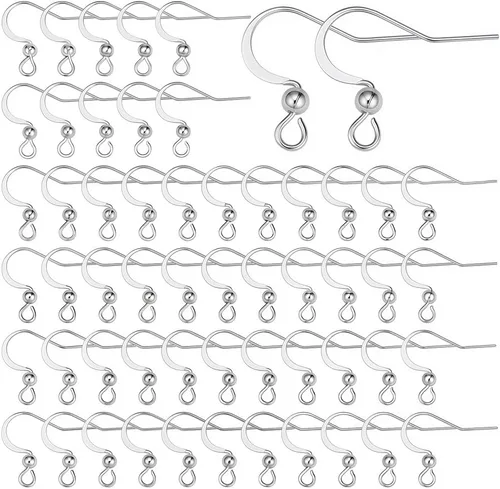 Miniatura 13 de SUNNYCLUE 1 Caja 100Pcs Ganchos de Pendiente Franceses Chapados en Oro Real de 18K, Pendientes de Anillo de Pescado, Alambres de Acero Inoxidable