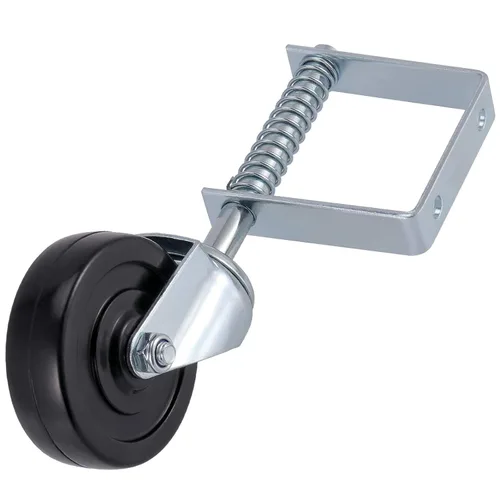 Miniatura 7 de Paquete de 2 ruedas giratorias de 4 pulgadas con resorte de alta resistencia, capacidad de carga de 250 a 500 libras, para puerta de madera, tubo