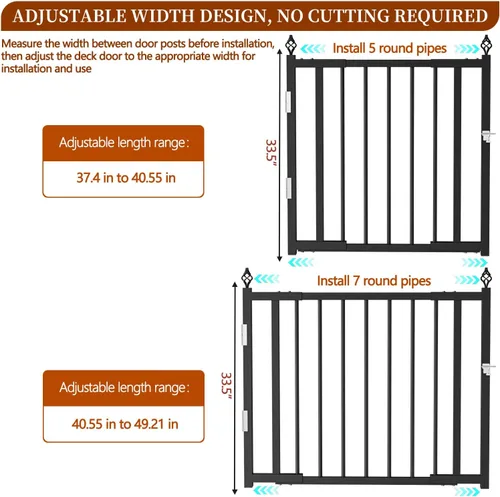 Miniatura 2 de Puertas ampliables mejoradas de 3 a 4 pies de ancho x 33 pulgadas de alto, puertas de cubierta de alta resistencia para exteriores con pestillo,