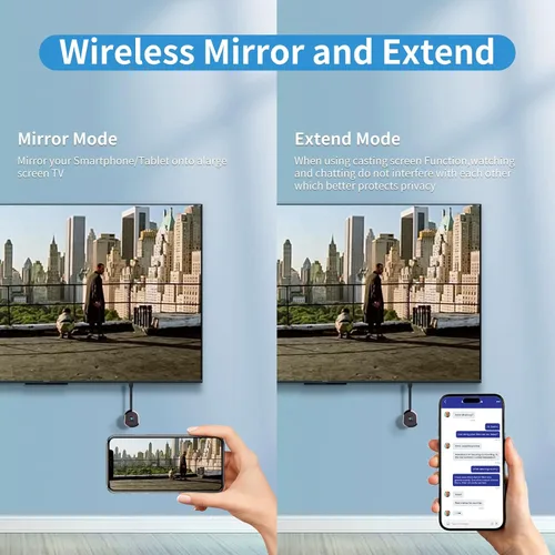 Miniatura 4 de HRpart Adaptador de pantalla inalámbrico 4K, adaptador de TV para la aplicación YouTube, para i-Phone, i-Pad, Android, tableta, laptop, Windows a