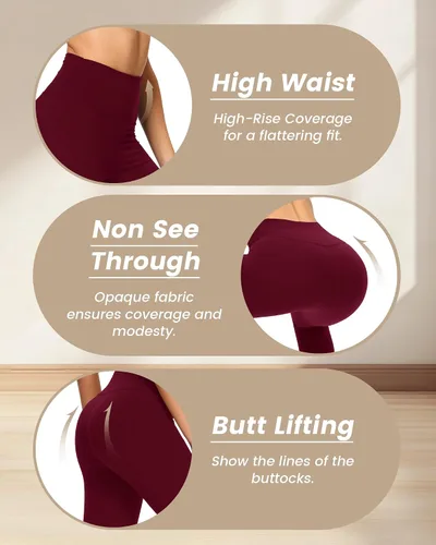 Miniatura 5 de NexiEpoch - Paquete de 4 leggings suaves para mujer, con bolsillos, control de abdomen y cintura alta, pantalones capri para yoga y ejercicio
