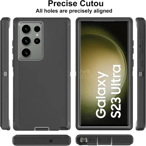 Miniatura 5 de Funda para Samsung Galaxy S23 Ultra, S23 Ultra con protector de pantalla de TPU flexible autorreparable [2 unidades], funda resistente 3 en 1