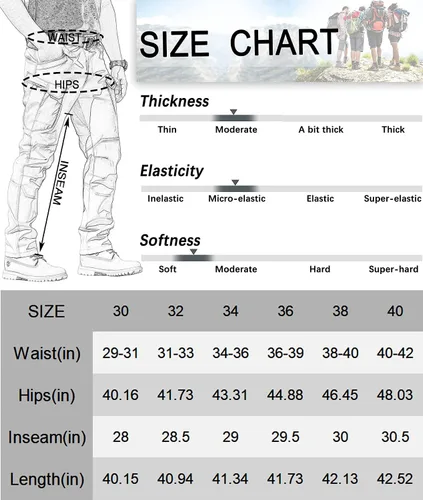 Miniatura 7 de Pantalones tácticos para hombre, resistentes al agua, Flex Ripstop Cargo Pantalones ligeros de senderismo con múltiples bolsillos (sin cinturón)