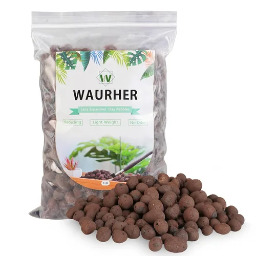 Leca - Guijarros de arcilla expandida de 1 libra, medios de cultivo para plantas de interior, suministros de sistema de jardinería de cultivo