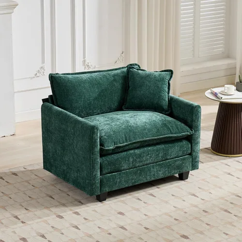 Miniatura 44 de Sofá modular negro de 111.5 pulgadas, sofás seccionales grandes de 3 plazas para sala de estar, sofá nube de tela de felpilla de gran