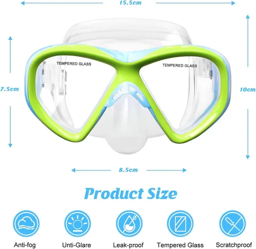 Miniatura 2 de Gafas de natación para niños, máscara de buceo para niños y niñas de 5 a 15 años, gafas de natación antivaho con cubierta para la nariz
