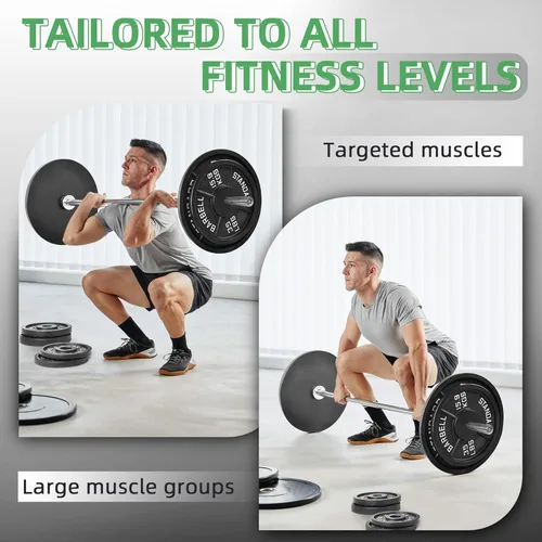Miniatura 4 de Fitvids Placa de pesas estándar de hierro fundido de 1 pulgada para entrenamiento de fuerza y levantamiento de pesas, varios pesos disponibles
