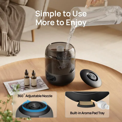 Miniatura 7 de DREO Humidificadores para dormitorio, 3L de llenado superior 30H y 26dB Tiempo de funcionamiento silencioso para habitaciones grandes, humidificador