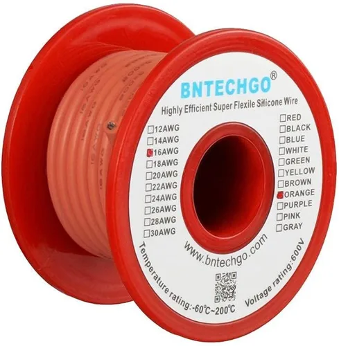 Miniatura 34 de BNTECHGO Carrete de alambre de silicona de calibre 16, rojo de 25 pies y negro, 25 pies, 2 cables separados, alambre de cobre estañado flexible