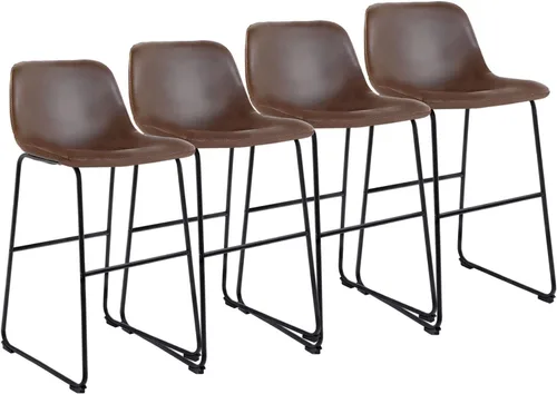 Miniatura 31 de TAVR Furniture Leathaire - Juego de 2 taburetes de tela con altura de mostrador, sillas de isla sin brazos, con capacidad para hasta 500 libras