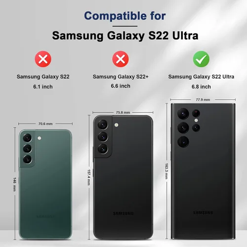 Miniatura 2 de Jasonyu Funda tipo cartera con tapa para Samsung Galaxy S22 Ultra 5G, funda tipo folio magnética de cuero con tarjetero, función atril - funda