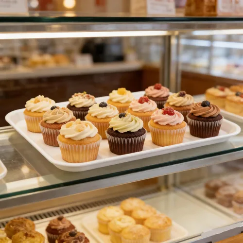 Miniatura 5 de Paquete de 6 bandejas redondas blancas para servir, bandeja de plástico para cafetería, color blanco