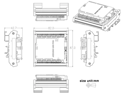 Miniatura 8 de Módulo de bloque de terminales de ruptura de pinout de montaje en carril DIN para Arduino UNO R3