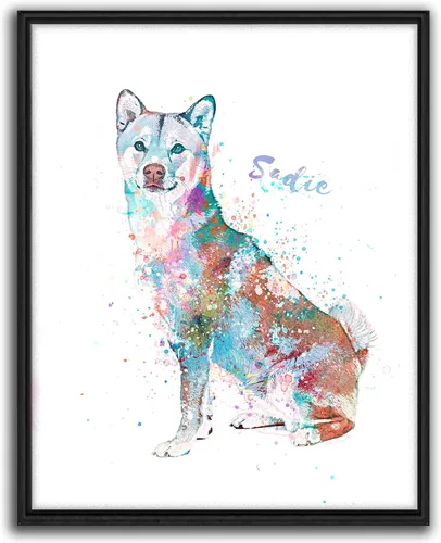 Miniatura 10 de Personal-Prints Regalo de arte personalizado para pared de perro, impresión artística moderna personalizada única de estilo acuarela La raza