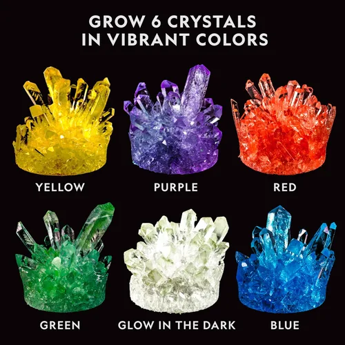 Miniatura 3 de National Geographic - Kit de cultivo de megacristales para niños, 6 cristales con soporte iluminado, regalos de ciencia para niños de 8 a 12 años