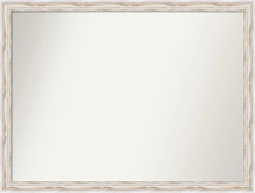 Miniatura 79 de Amanti Art Espejo de baño blanco para sobre el fregadero, 30 x 35 pulgadas, espejo de tocador rectangular estrecho de Eva de oro blanco, marco