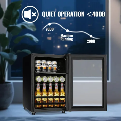 Miniatura 6 de Refrigerador de bebidas de 1.3 pies cúbicos, mini refrigerador para refrescos, cerveza o latas, enfriador de bebidas personal, 7 modos, estantes