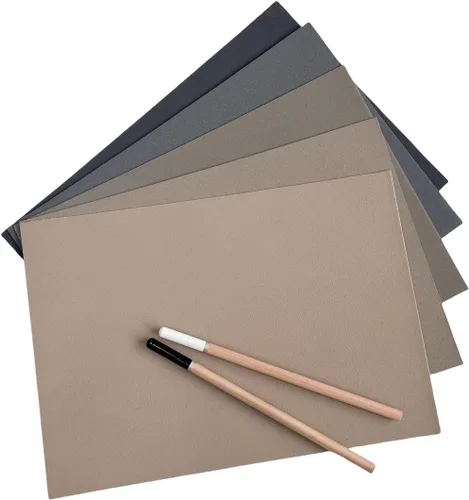 Miniatura 2 de MAIMOUFIN Paquete de 5 hojas de papel lijado pastel, papel de dibujo para artistas, tamaño pequeño, papel de lija de arte de colores mixtos