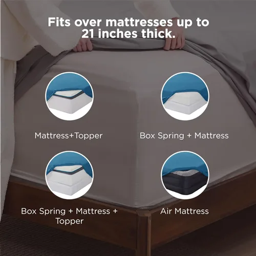 Miniatura 2 de Bedsure - Juego de sábanas queen para dormitorio, extrasuaves y transpirables con fundas de almohada, 4 piezas, esquinas profundas para colchones