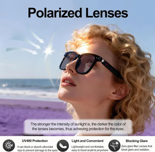 Miniatura 5 de Lentes de traducción Bluetooth inalámbricos inteligentes AI para hombres/mujeres con altavoces/Bluetooth y más de 140 idiomas traducción