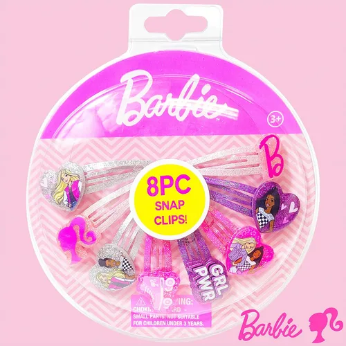 Miniatura 7 de LUV HER Clips de pelo Barbie para niñas, clips de presión, paquete de 8, multicolor, para edades 3+