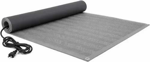 RHS - Alfombrilla para derretir nieve, diseño de espiga antideslizante, color gris, alfombrilla para exteriores, evita la formación de hielo,