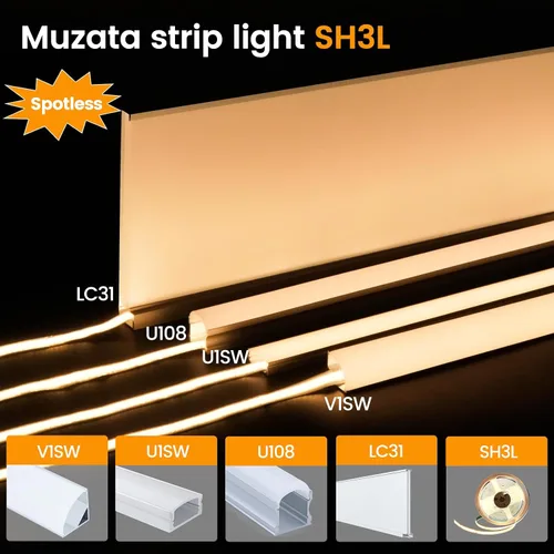 Miniatura 4 de Muzata 5M/16.4FT 320LED/m Tira de luces LED COB de alta densidad DC24V 3000K Blanco cálido impecable se adapta al canal LED U1SW U108 U103 Tira