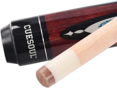 Miniatura 6 de Cuesoul Juego de taco de billar de madera de arce de 58 pulgadas, 19 oz/20 oz, punta de 11.5 mm/13 mm [peso ajustable] 19oz-Rojo vino sin estuche
