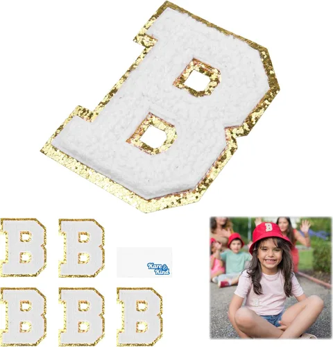Miniatura 2 de Kare & Kind Parches de letras termo-adhesivas – Parches bordados de felpilla del alfabeto A-Z – Para coser o planchar para ropa, camisas, uniformes