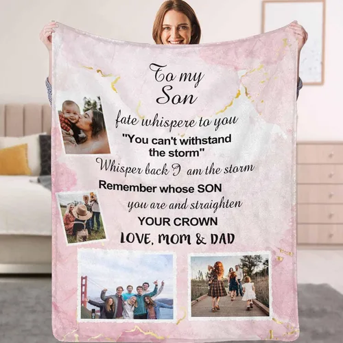 Miniatura 17 de YESCUSTOM Manta personalizada de collage de fotos para mejor amiga o mejor amiga, mantas con imagen personalizada con texto en inglés "To My