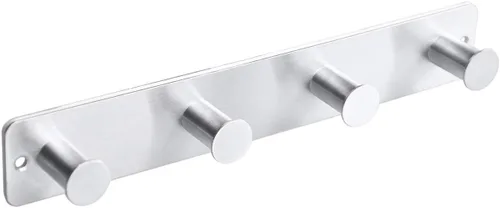 Miniatura 8 de Perchero pequeño montado en la pared, ganchos negros adhesivos y atornillados, ganchos de pared de acero inoxidable para colgar sombreros, toallas