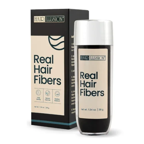 Miniatura 16 de Aerosol de fibras de cabello naturales, no sintético, de Hair Illusion, Negro