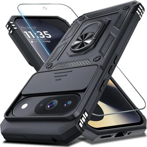 Miniatura 49 de Janmitta - Funda compatible con Google Pixel 9 Pro XL con cubierta deslizante para lente de cámara incorporada + protector de pantalla + soporte